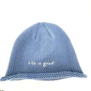 LIFE IS GOOD Unisex Loose Slouchy Chunky Knit Beanie Cap Hat Lt. Blue